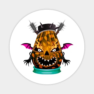 Spooky Halloween Pumpkin Head Magnet